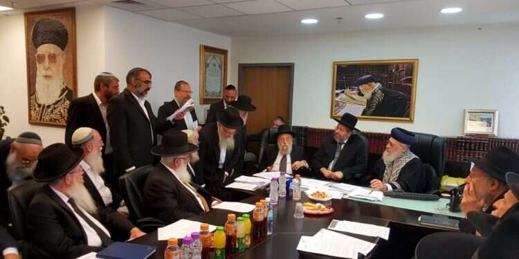 כינוס רבנים במחאה על דו צילום: אחיה קליינולד