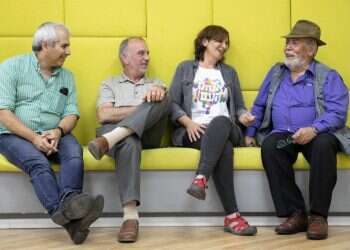 פורום שפירא, מיכאל יגאל מימון, דלית סוטר, אורי בן־אמוץ וצביקה בר־לב. צילום: יוסי אלוני צילום: יוסי אלוני