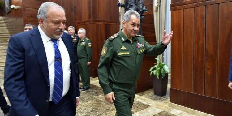 שר הביטחון אביגדור ליברמן ומקבילו הרוסי שויגו. צילום: אריאל חרמוני, דוברות משרד הביטחון צילום: אריאל חרמוני, דוברות משרד הביטחון