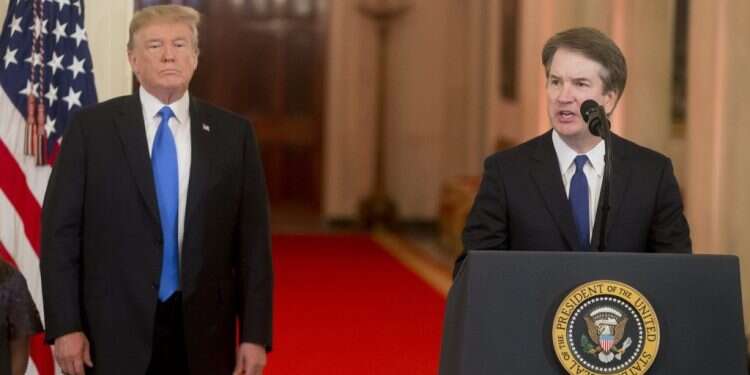 טראמפ מכריז על מועמדותו של קבאנו. צילום: EPA צילום: EPA