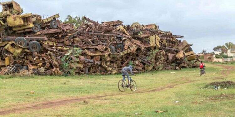אנדרטת זיכרון לציון המלחמה בגבול אריתראה-אתיופיה. צילום: AFP צילום: AFP