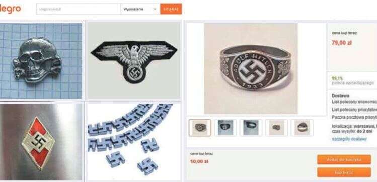 פריטים נאציים שהופיעו באתר 'אלגרו'. צילום מסך מאתר אלגרו, באדיבות צילום מסך מאתר אלגרו, באדיבות "לעולם לא עוד"