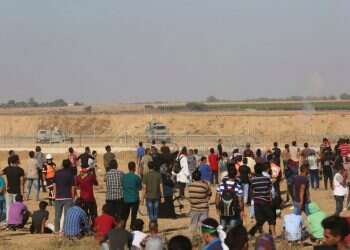 הפגנות על הגדר ברצועת עזה. צילום: AFP