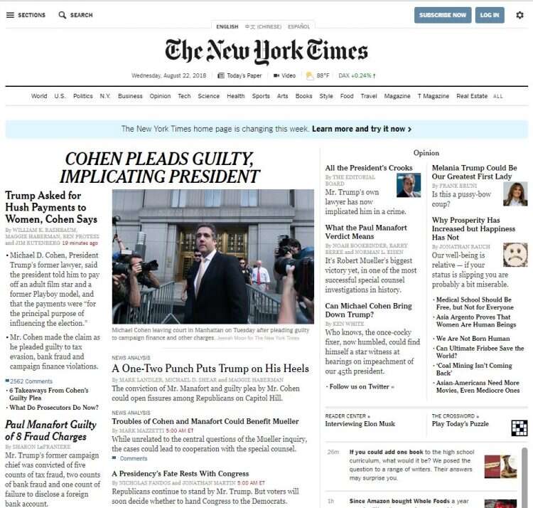 דונלד טראמפ, מייקל כהן וקמפיין ההדחה