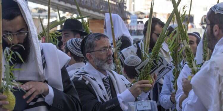 הושענות וברכת כוהנים בכותל המערבי. חג סוכות תשע''ט. צילום: EPA צילום: EPA