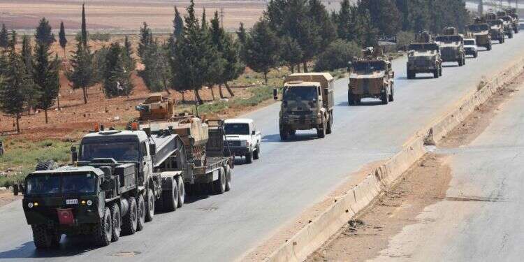 כוחות טורקים עוזבים את אידליב. צילום: AFP צילום: AFP
