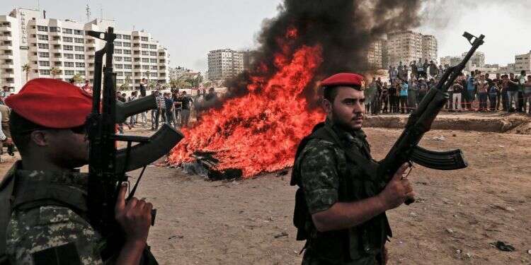 אנשי ביטחון של חמאס ברצועה. צילום: AFP צילום: AFP