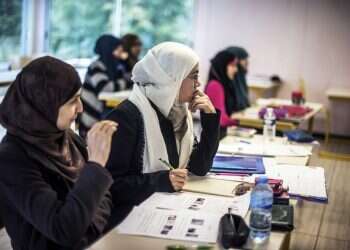 מוסלמיות בשיעור. אילוסטרציה. צילום: AFP צילום: AFP