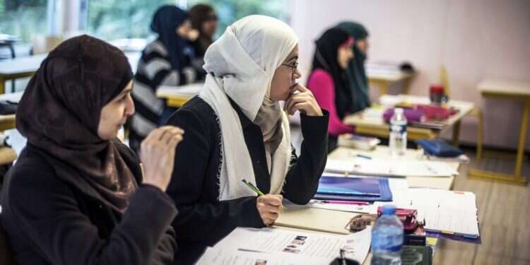 מוסלמיות בשיעור. אילוסטרציה. צילום: AFP צילום: AFP