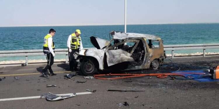 זירת התאונה של משפחת עטר. צילום: זק צילום: זק"א