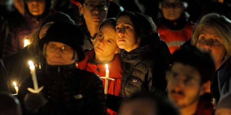 עצרת הזדהות עם נרצחי הירי בפיטסבורג. צילום: AFP צילום: AFP
