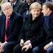 דונלד ומלניה טראמפ, אנגלה מרקל ועמנואל מקרון בטקס לציון סוף מלחמת העולם הראשונה. צילום: AFP צילום: AFP