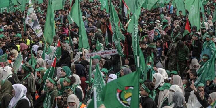 עצרת חמאס בעזה. צילום: EPA צילום: EPA