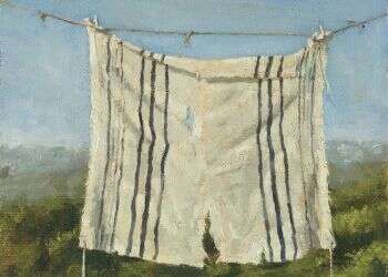 אילן ברוך, "טלית על חבל", שמן על בד, 2007