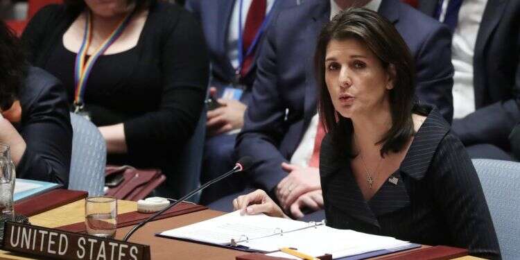 היילי בנאומה בפני מועצת הביטחון. צילום: רויטרס צילום: רויטרס