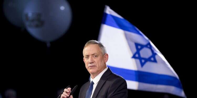 גנץ בנאום הבכורה. צילום: אביר סולטן חשיפה: מה שחשב גנץ במהלך נאומו