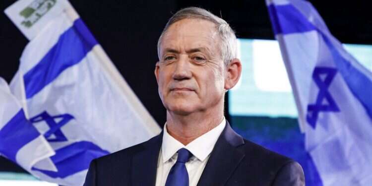 גנץ בנאום הבכורה. צילום: AFP צילום: AFP