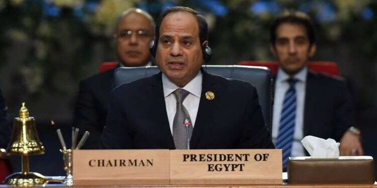 נשיא מצרים א־סיסי בסוף הכנס. צילום: AFP צילום: AFP