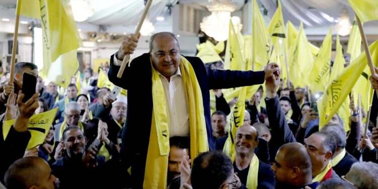 אחמד טיבי בוועידת תע''ל. צילום: AFP צילום: AFP