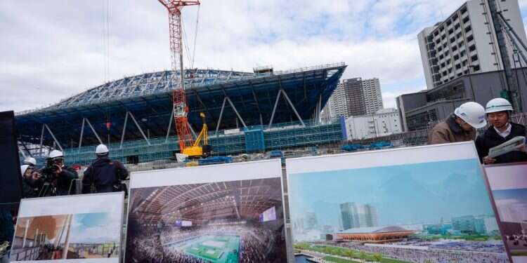 אתר הקמתו של האצטדיון שיארח את תחרויות האתלטיקה בטוקיו 2020, צילום: EPA צילום: EPA