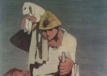 ציור: ליאו רוט, הרועה, שמן על עץ לבוד, 1984.