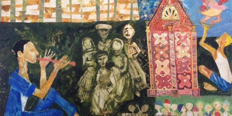 חנן מזל, הנפת הדורות 2018. מתוך התערוכה "מולדת יחפה" בגלריית "קול האות" בחוצות היוצר, ירושלים