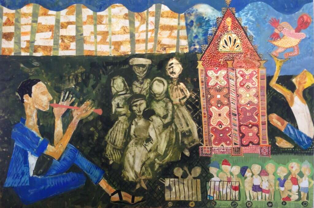 חנן מזל, הנפת הדורות 2018. מתוך התערוכה "מולדת יחפה" בגלריית "קול האות" בחוצות היוצר, ירושלים