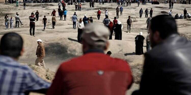 אירועי יום הנכבה בגבול עזה. צילום: AFP צילום: AFP