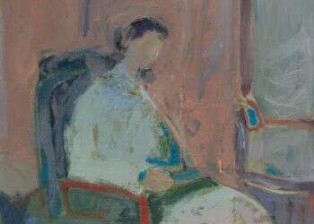 ציור: יעקב צים, "דמות". 1968. צילום: אברהם חי. הוצג במסגרת התערוכה "לתלפיות" בגלריה אורייתא