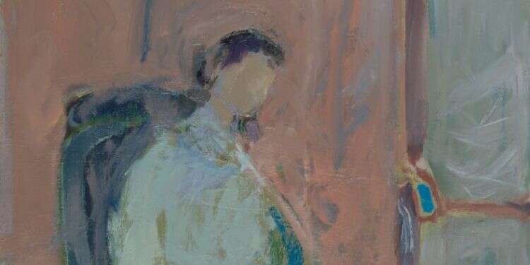 ציור: יעקב צים, "דמות". 1968. צילום: אברהם חי. הוצג במסגרת התערוכה "לתלפיות" בגלריה אורייתא