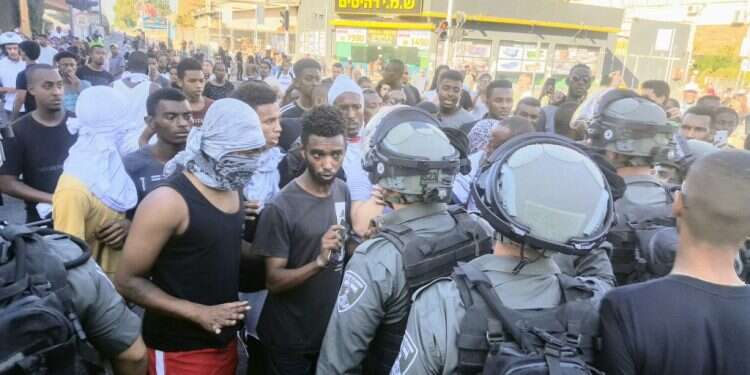 הפגנת יוצאי אתיופיה, השבוע. צילום: יאיר קראוס צילום: יאיר קראוס