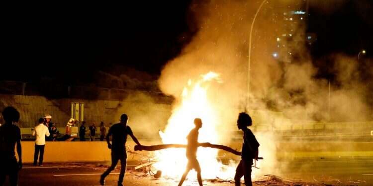 מחאת יוצאי אתיופיה בנתניה. צילום: AFP צילום: AFP