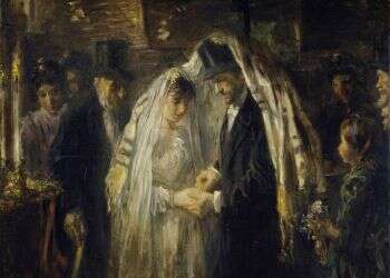 ציור: יוסף ישראל, "חתונה יהודית" צבעי שמן על קנבס, 1903. שאטרסטוק