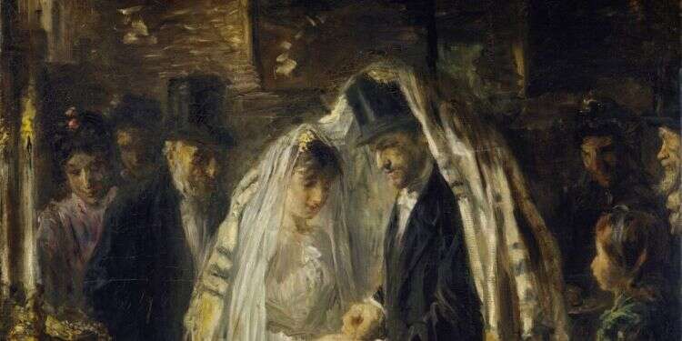 סוד הזוגיות הוא סוד החיים. ציור: יוסף ישראל, ציור: יוסף ישראל, "חתונה יהודית" צבעי שמן על קנבס, 1903. שאטרסטוק