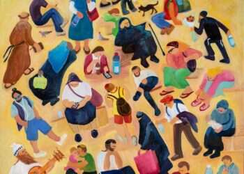 חנה הלן רוזנברג, פסיפס אנושי, 2018. צילום: באדיבות סדן הפקת אומנות