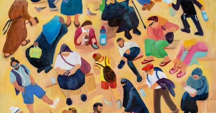 אין מודל אחד של יהודי, אלא פסיפס מרתק של זהויות, אמונות ודעות, צבעים ומנהגים. חנה הלן רוזנברג, פסיפס אנושי, 2018. צילום: באדיבות סדן הפקת אומנות חנה הלן רוזנברג, פסיפס אנושי, 2018. צילום: באדיבות סדן הפקת אומנות