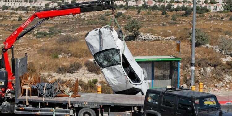 פיגוע הדריסה בכניסה לאלעזר, בשבוע שעבר. צילום: AFP צילום: AFP