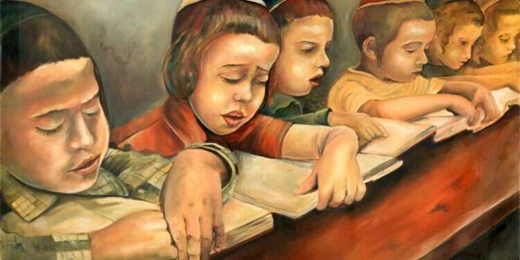 המדינה מציבה את דרישותיה החינוכיות כגוף שעיקרו הוא פיננסי. את הערכים יש להותיר לקהילות. ציור: מנוחה ינקלביץ, ציור: מנוחה ינקלביץ, "תשב"ר", 2004