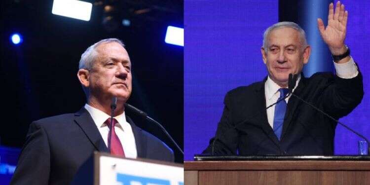 נתניהו וגנץ. צילום: אבישג שאר ישוב, קובי ריכטר/TPS צילום: אבישג שאר ישוב, קובי ריכטר/TPS