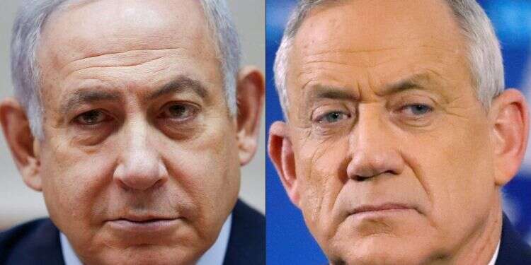 בני גנץ ובנימין נתניהו. צילום: AFP צילום: AFP