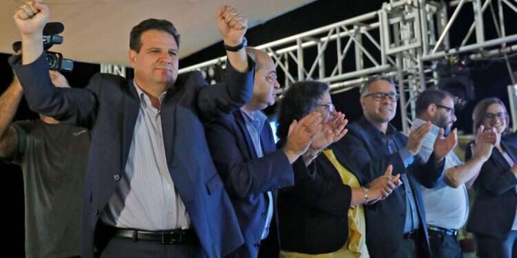 הרשימה המשותפת בליל הבחירות. צילום: AFP צילום: AFP