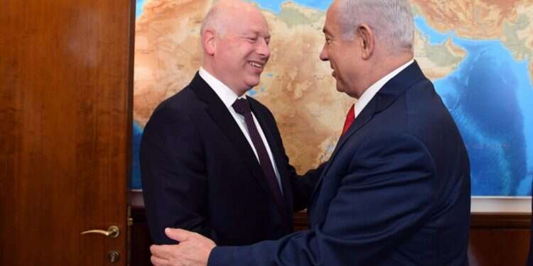 בנימין נתניהו וג'ייסון גרינבלט, יולי 2017. צילום: חיים צח, לע צילום: חיים צח, לע"מ