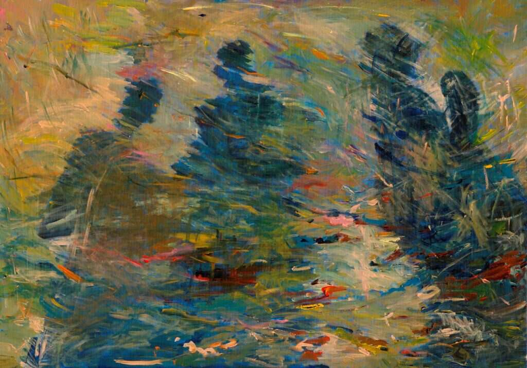 מלינה גברעם, 'רואים שקוף', אקריליק על בד, 2018