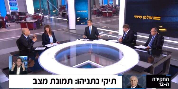 המיינסטרים התקשורתי בישראל מעולם לא ידע לתקוף את הרעיונות השולטים במסדרונות שלו. מתוך אולפן שישי. צילום מסך חדשות 12 צילום מסך חדשות 12