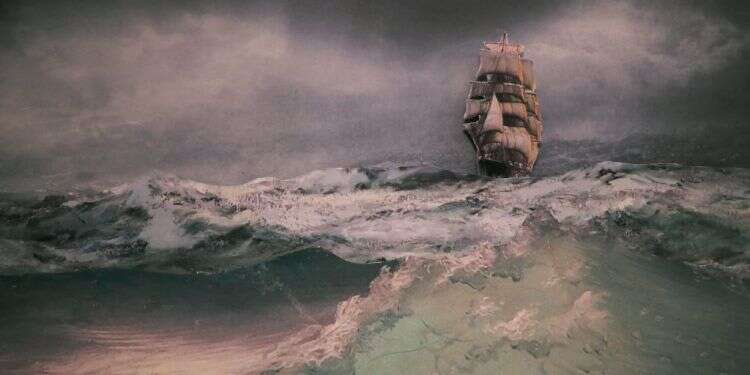 דינה גולדשטיין, פרט מתוך התערוכה SPENDOR , אוצרת שירה פרידמן. הוצג בגלריה שכטר בין אמונה באדם להתנהגות משחיתה שהביאה את המבול