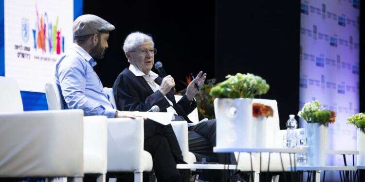 אהרון ברק ויהודה יפרח בוועידת מקור ראשון, 2019. צילום: שריה דיאמנט