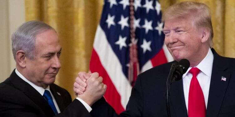 נתניהו וטראמפ בעת פרסום תוכנית המאה.