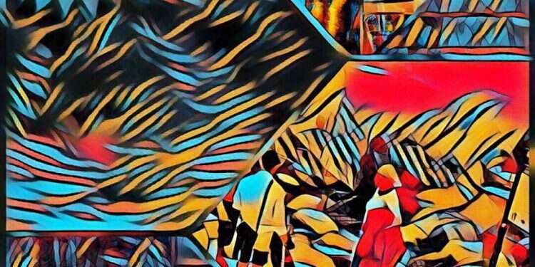 להתמודד ללא פחד עם העולם המחשבתי והתרבותי העכשווי. אברהם גרינפלד, צילום מעובד, 2019. מתוך תערוכת הצילומים פריחת המחשבה: לפגוש את התרבות הכללית