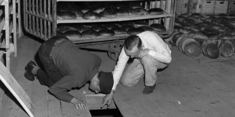 הארסניק היה באיכות מצוינת, אבל לא טופל היטב. מקום המחבוא של הרעל ברצפת המאפייה. צילום: AP ניצולי השואה שתיכננו להשמיד את גרמניה כולה