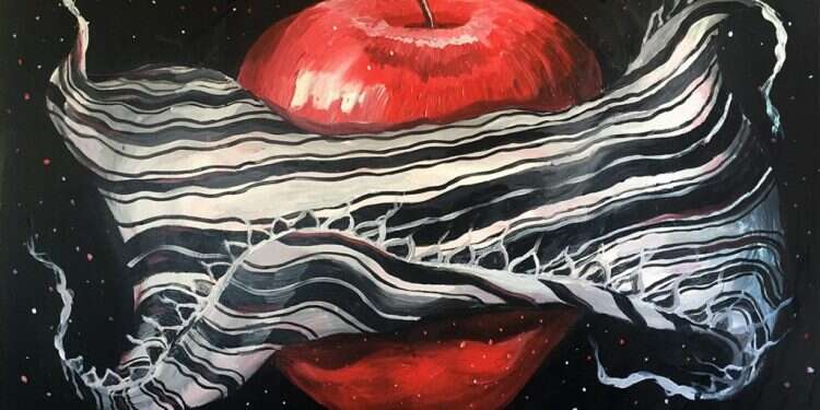 האמונה הדתית מנחילה לציבור את התודעה שערכים דתיים הם חלק ממארג הזהות הלאומית שאינו ניתן לפשרה. יונתן סטירין, ללא כותרת, טכניקה מעורבת על בד, מתוך סדרת Souvenirs